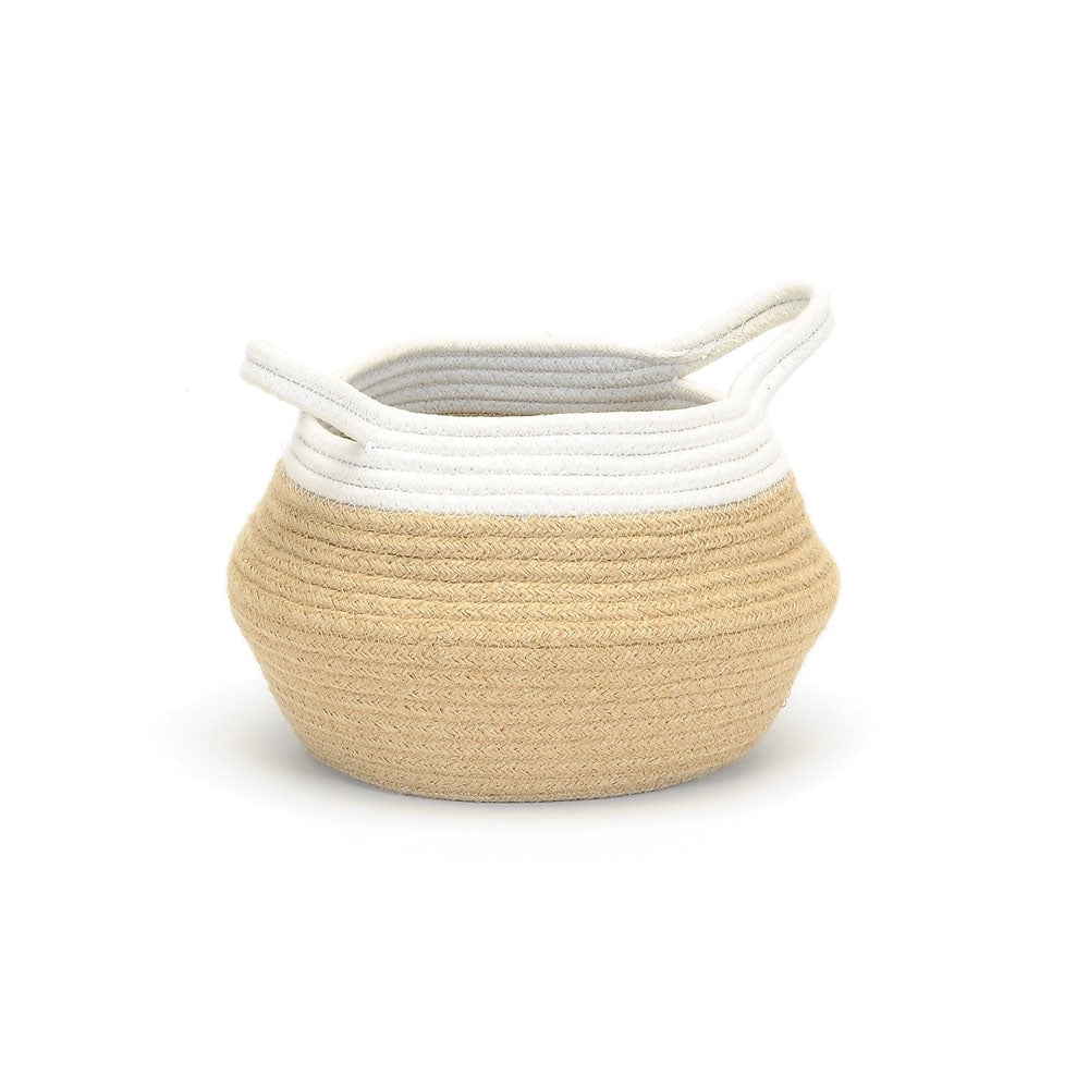 White Jute Belly Basket