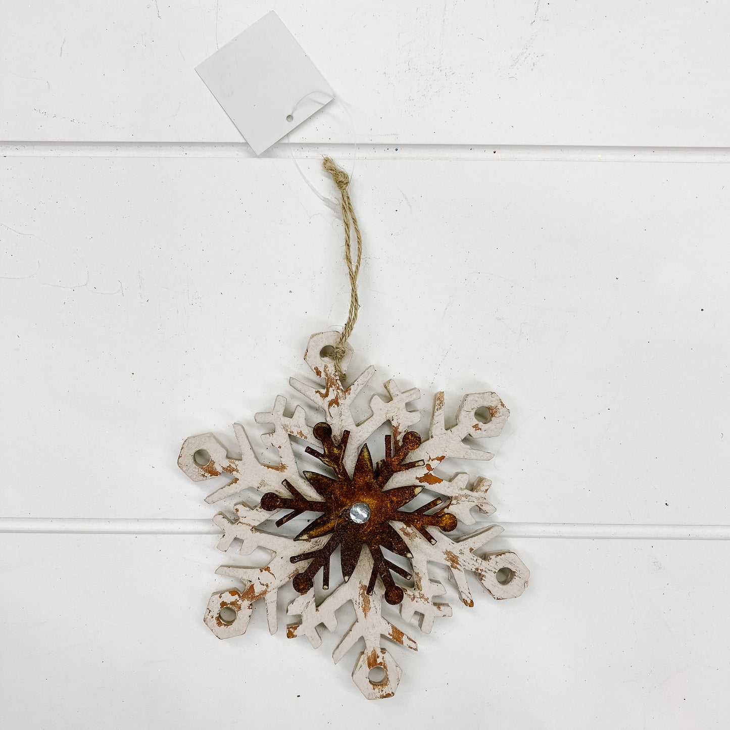 Rustic Wood Snowflake Ornament