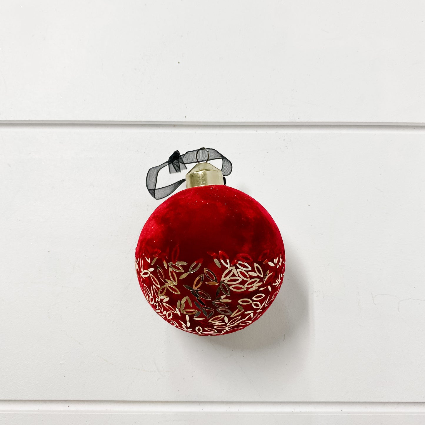 Velvet Glass Balls with Gold Detailing