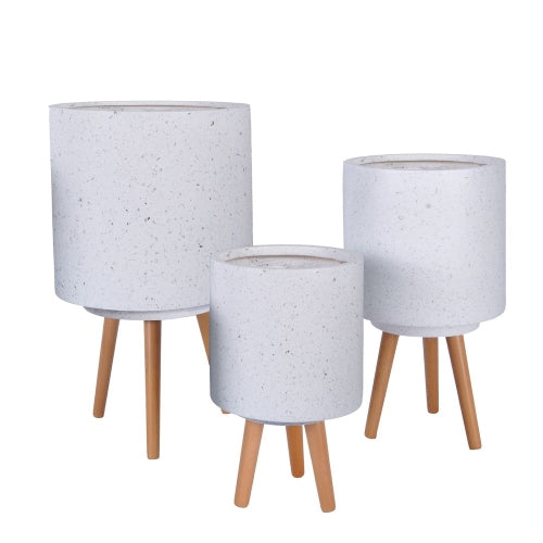 White Fibreclay Pots w/ Leg