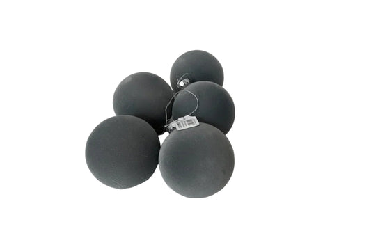 Grey Flocked Ball Ornament