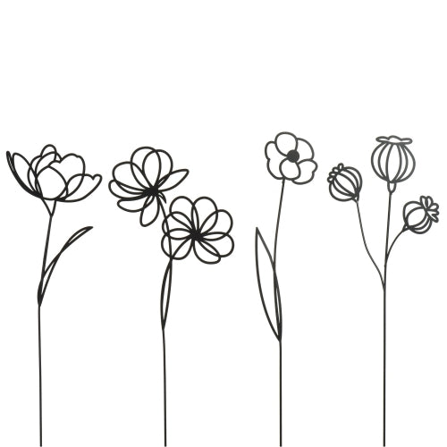 Black Flower Garden Picks