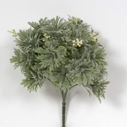 Light Green Flocked Wormwood Berry Bush Spray