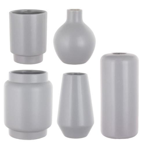 Dove Gray Mode Bauble Ceramic Bud Vases