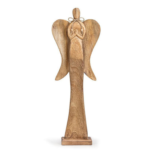 Wood Praying Angel on Base