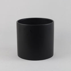 Black Dolomite Smooth Cylinder Pot