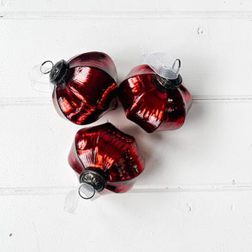 Glossy Red Prism Drop Ornament