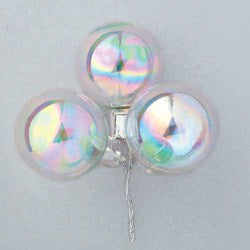 Clear Iridescent Glass Christmas Ball Cluster