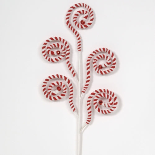 Red & White Candy Swirl Pick