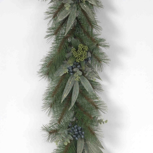 Long Needle Garland Green Blue Berry