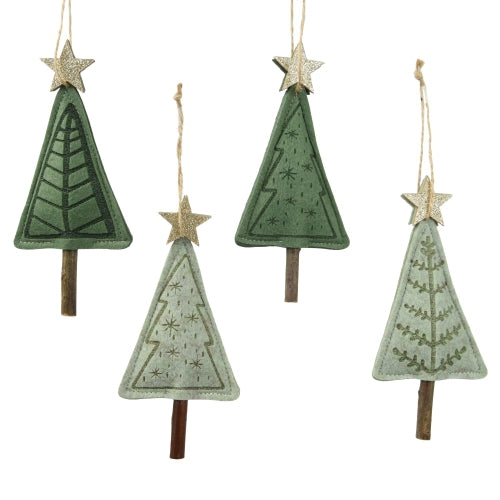 Green Felt Tree Ornaments
