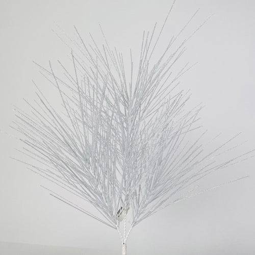 Iridescent Glittered Pine Branch Spray