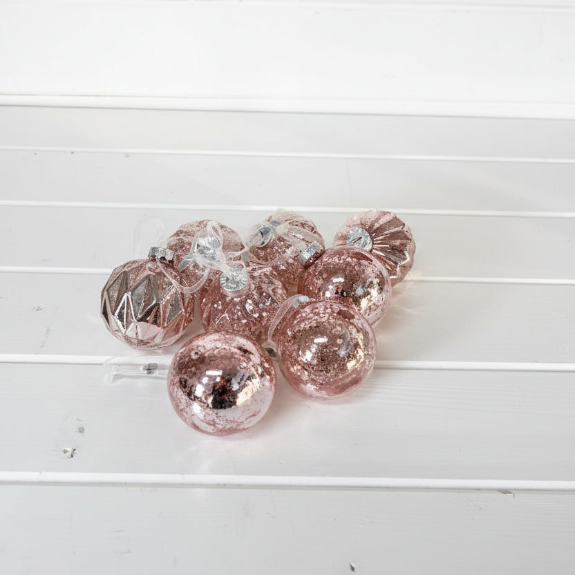 Blush Mirrored Ornaments