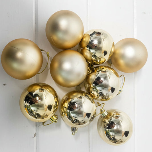 Shiny or Matte Gold Ball Ornaments