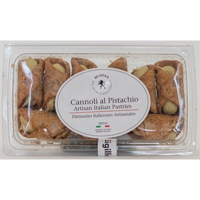 De Luca's Artisan Sicilian Pistachio Filled Cannoli
