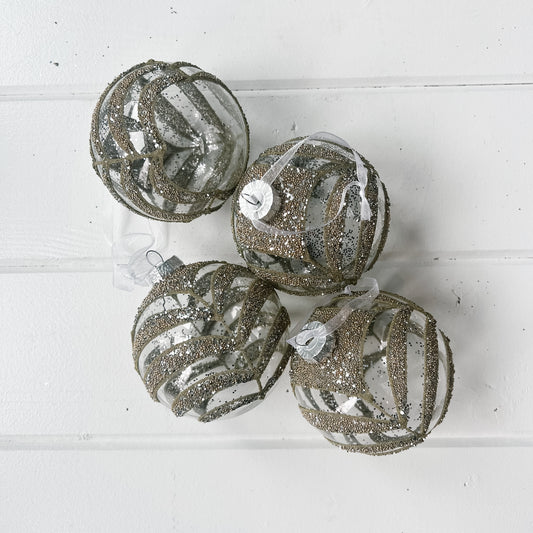 Clear & Gold Glittered Sequin Ball