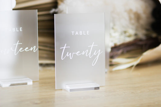 Rental Table Numbers | Frosted rectangle