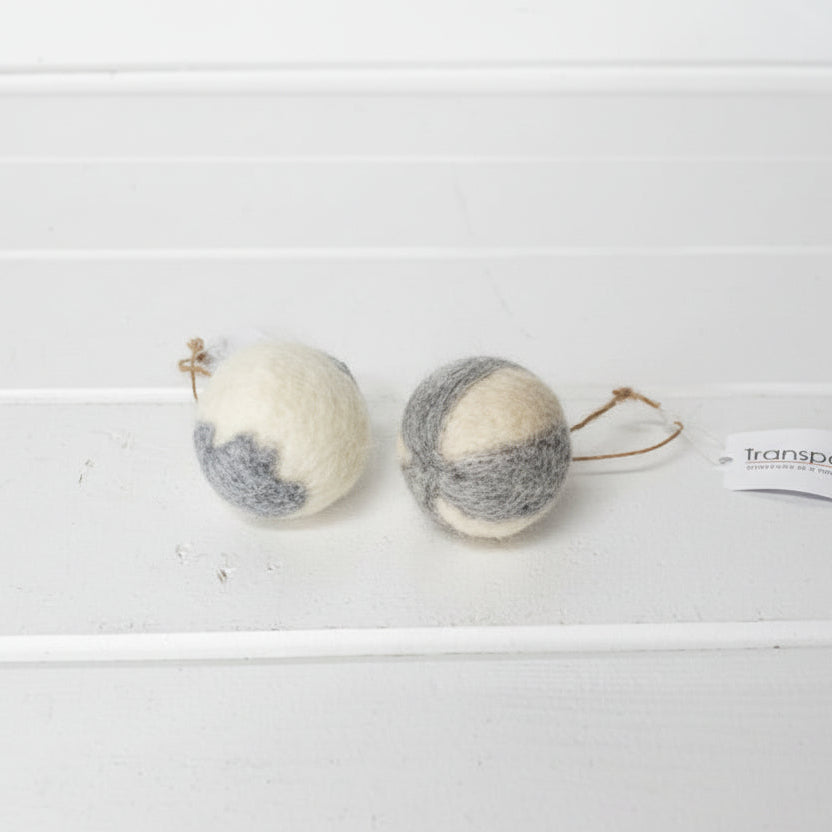 Grey & White Felt Balls