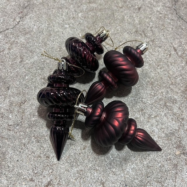 Burgundy Tear Drop Ornaments