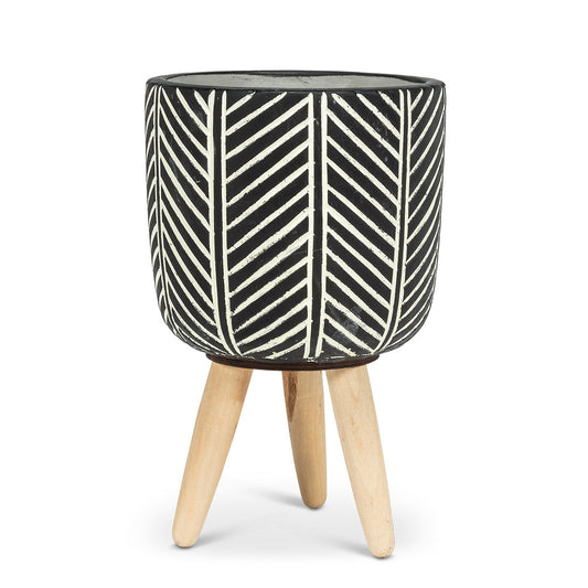 Black + White Herringbone Tripod - Two Sizes