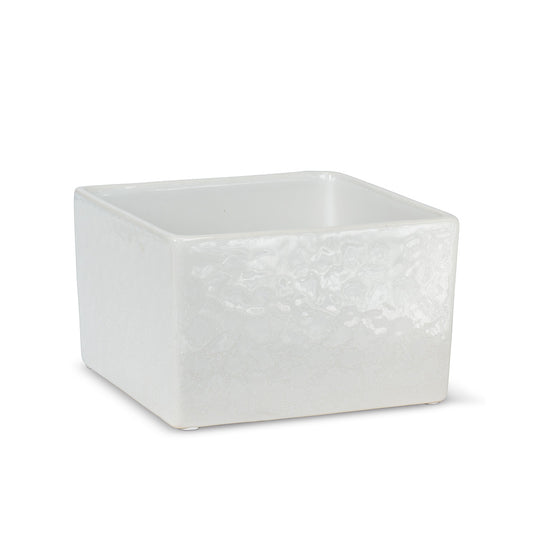Low Square Planter- Red/White