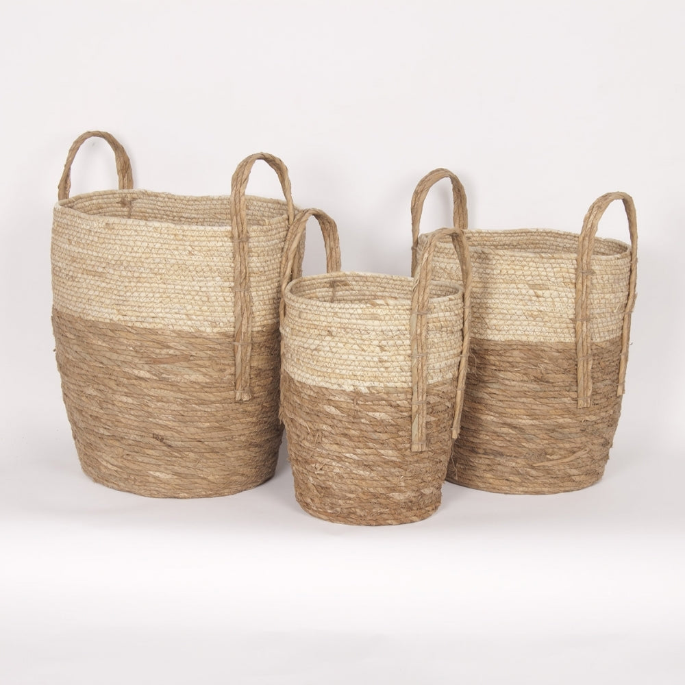 Beige + Natural Straw Baskets
