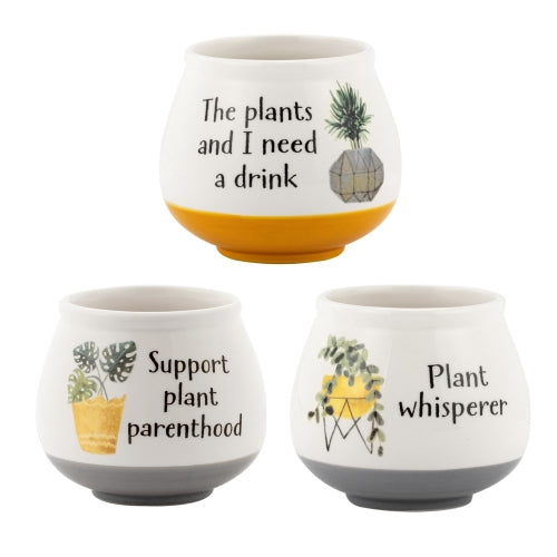 White/Grey/Yellow Funny Pots