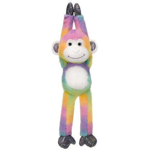 Pastel Rainbow Plush Hanging Monkey