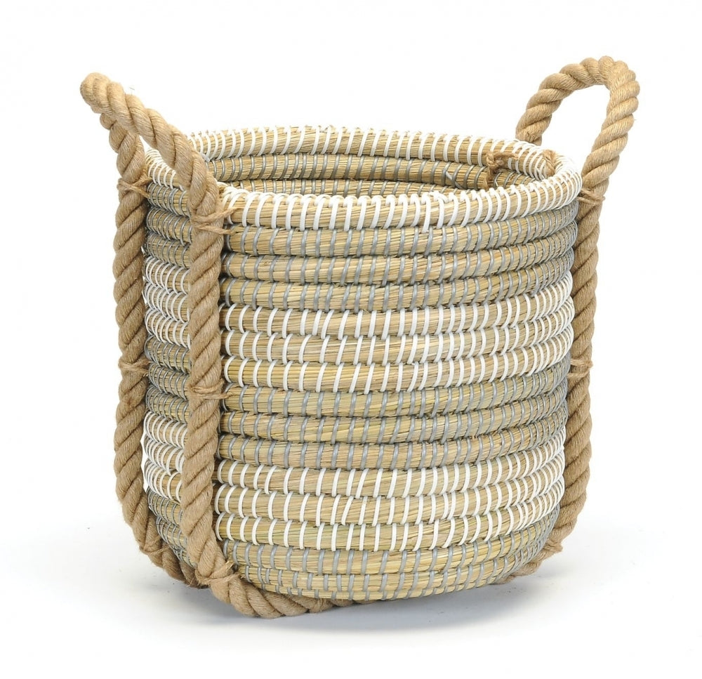 Coil Grass Basket - Grey/White