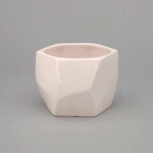 White Ceramic Geometric Pot