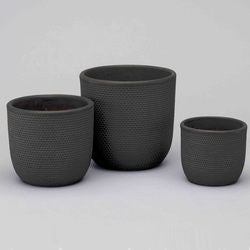 Textured ceramic plant pots