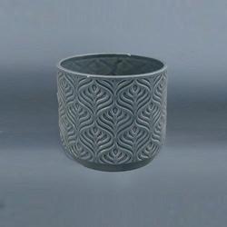 Blue Dolomite Leaf Pattern Design Pot