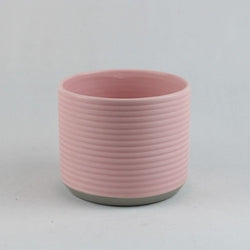 Matte Pink Horizontal Dolomite Pot/Vase