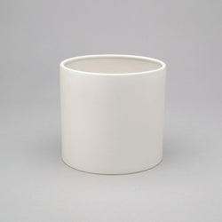 White Dolomite Smooth Cylinder Pot
