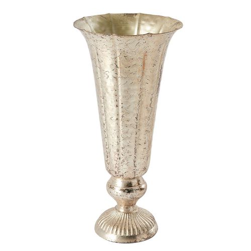 Champagne Metal Lita Pedestal Vase