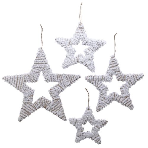 Rope Glittered Open Stars