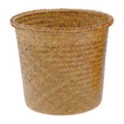 Natural Opening Straw Roll Top Basket w/Liner