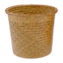 Natural Opening Straw Roll Top Basket w/Liner