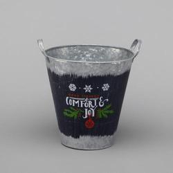 Comfort & Joy Galvanized Porch Pot Tin