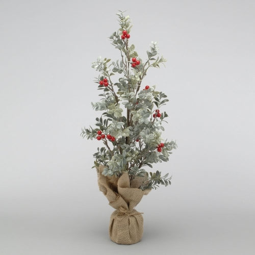 Green & White Snowed Boxwood Tree