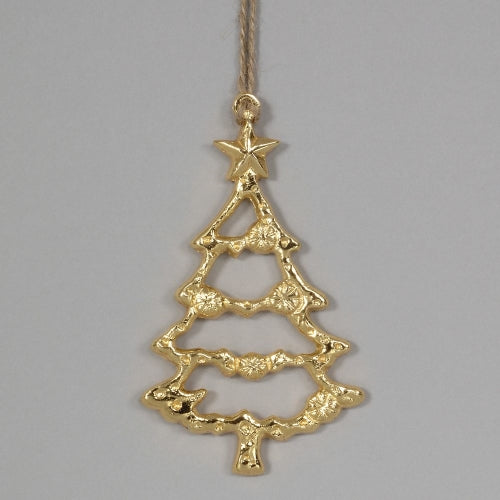 Gold Aluminum Xmas Tree Ornament