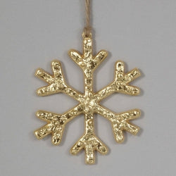 Gold Aluminum Snowflake Ornament