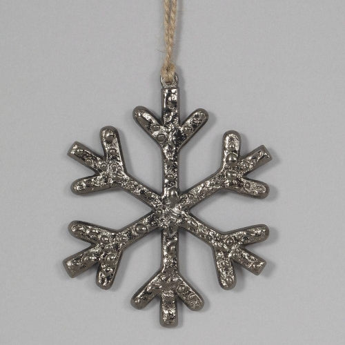 Antique Pewter Aluminum Snowflake Ornament