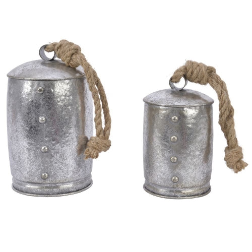 Antique Silver Metal Bells- 2 Sizes