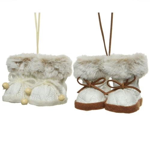 Boots with Faux Fur Ornaments