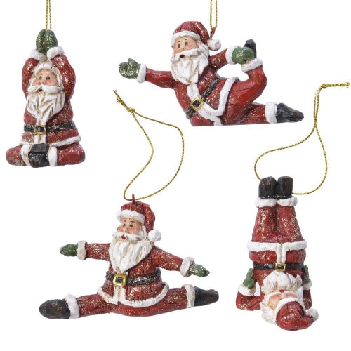 Yoga Santa Ornaments