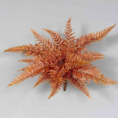 Metallic Leather Fern Bush w/16 Fronds