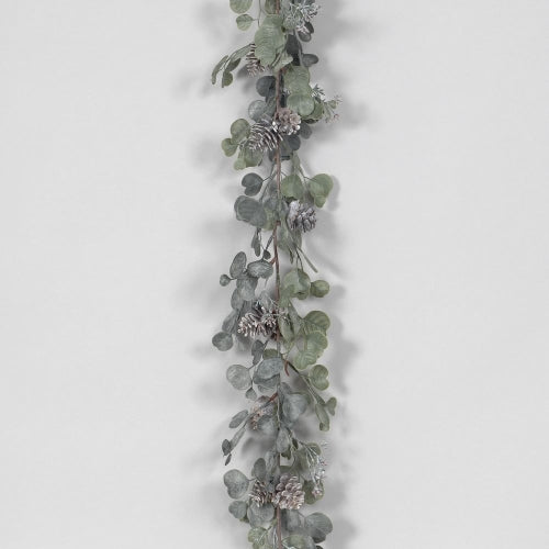 Grey & Green Seeded Eucalyptus/Pine Cone/Berry Garland