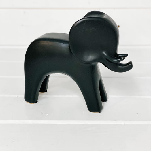 Matte Black Elephant Sculpture