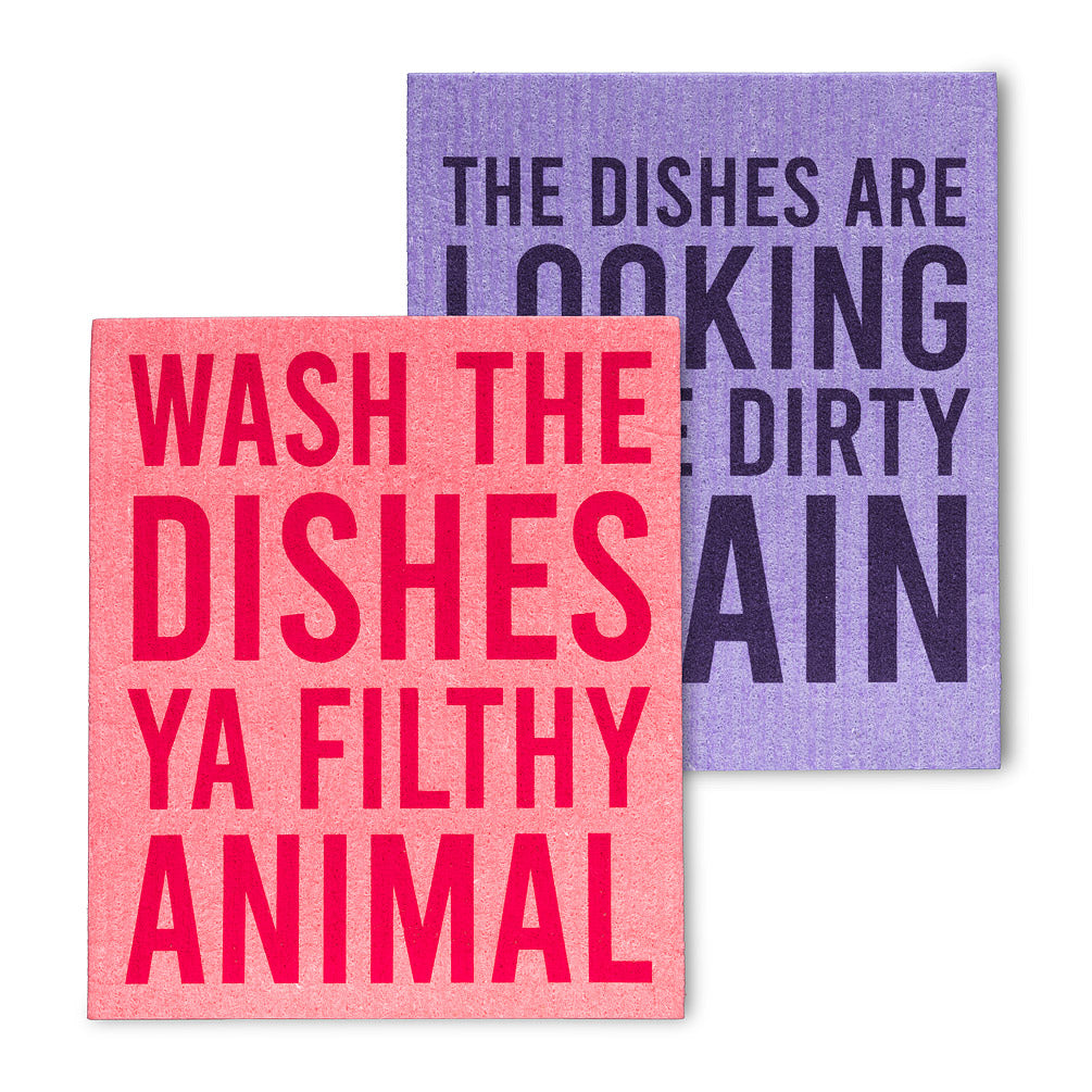 Dirty Dishes Text Dishcloths - Three Options